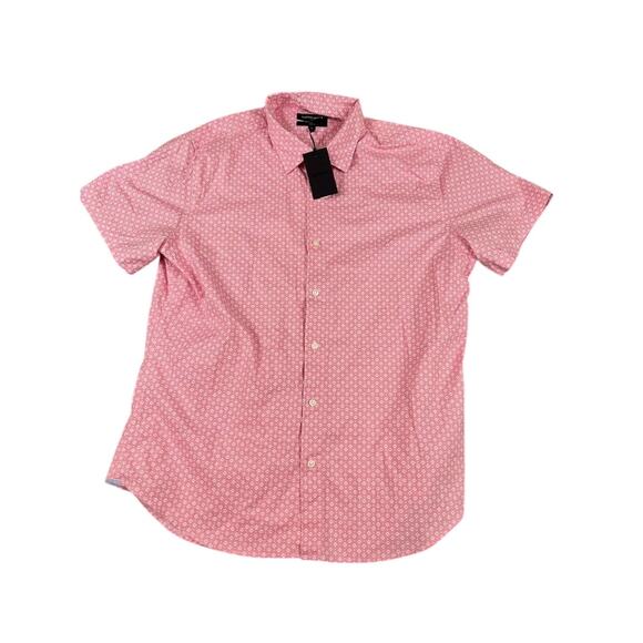 Bonobos Men's Shirt XL Pink Dot Print Slim Fit Stretch Short Sleeve NWT * - Picture 1 of 10